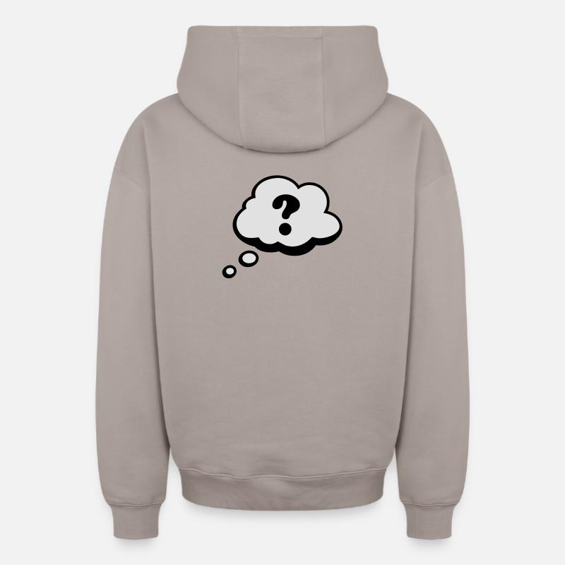 Comic speech bubble question mark - Oversized Heavyweight Unisex Zip Hoodie - taupe