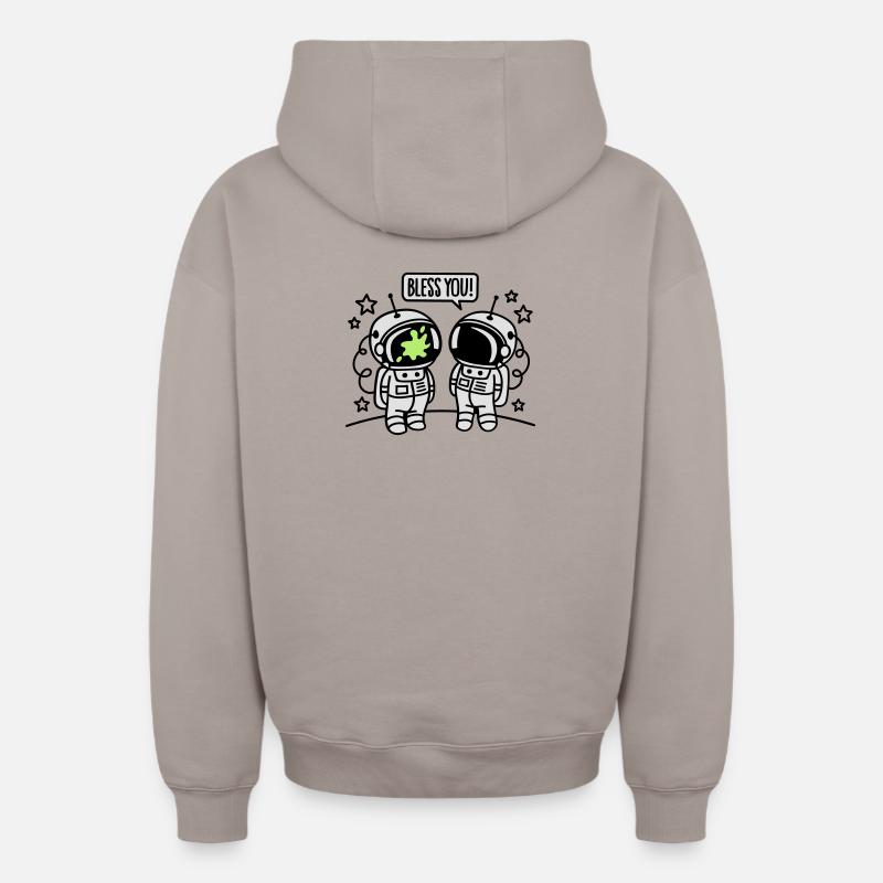Bless you! - Sweat à capuche unisexe zippé oversize épais SPREAD - taupe