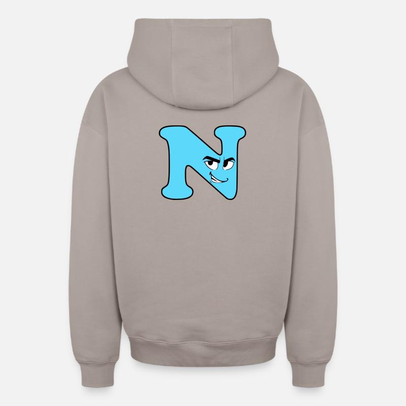 N - Sweat à capuche unisexe zippé oversize épais SPREAD - taupe