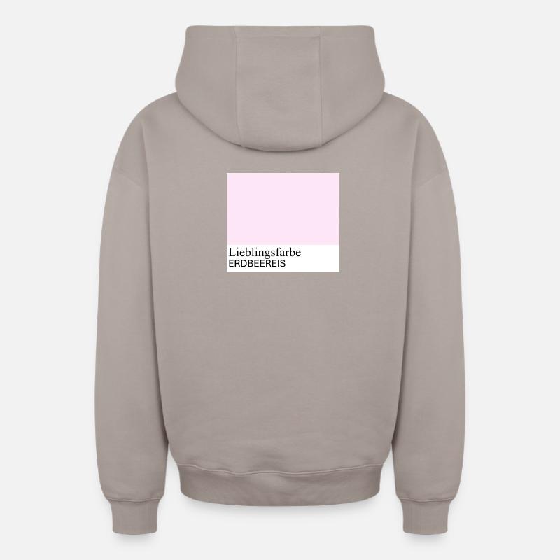 Erdbeereis - Oversized Heavyweight Unisex Zip Hoodie - Taupe
