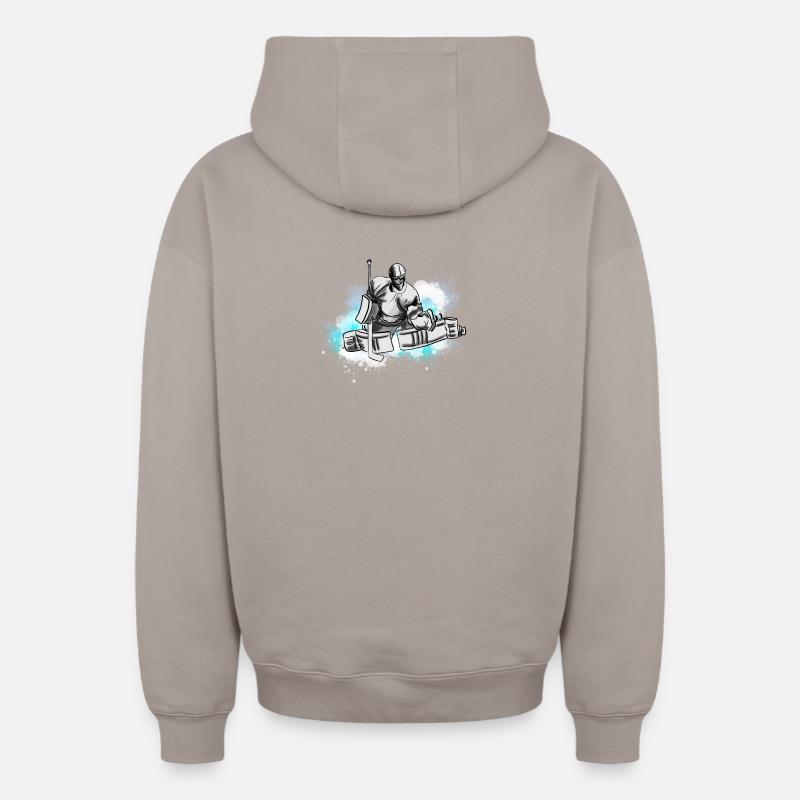 Hockey - Sweat à capuche unisexe zippé oversize épais SPREAD - taupe