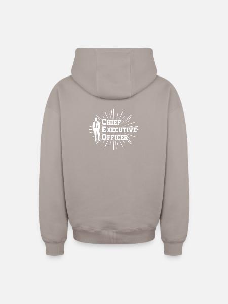 CEO - Chief Executive Officer - Oversized Heavyweight Unisex Zip Hoodie - taupe