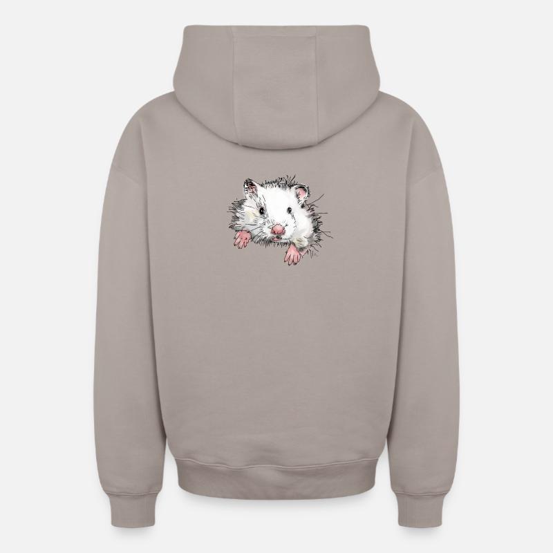 Hamster - Sweat à capuche unisexe zippé oversize épais SPREAD - taupe