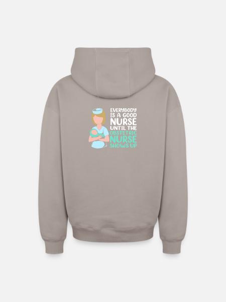 Hôpital de grossesse infirmier - Sweat à capuche unisexe zippé oversize épais SPREAD - taupe