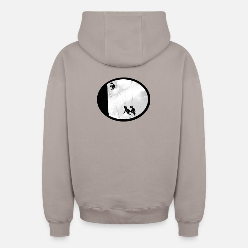 Ouvrier du bâtiment - Sweat à capuche unisexe zippé oversize épais SPREAD - taupe