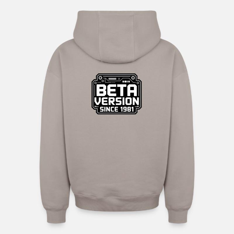 Conception de logo Retro Tech - Sweat à capuche unisexe zippé oversize épais SPREAD - taupe