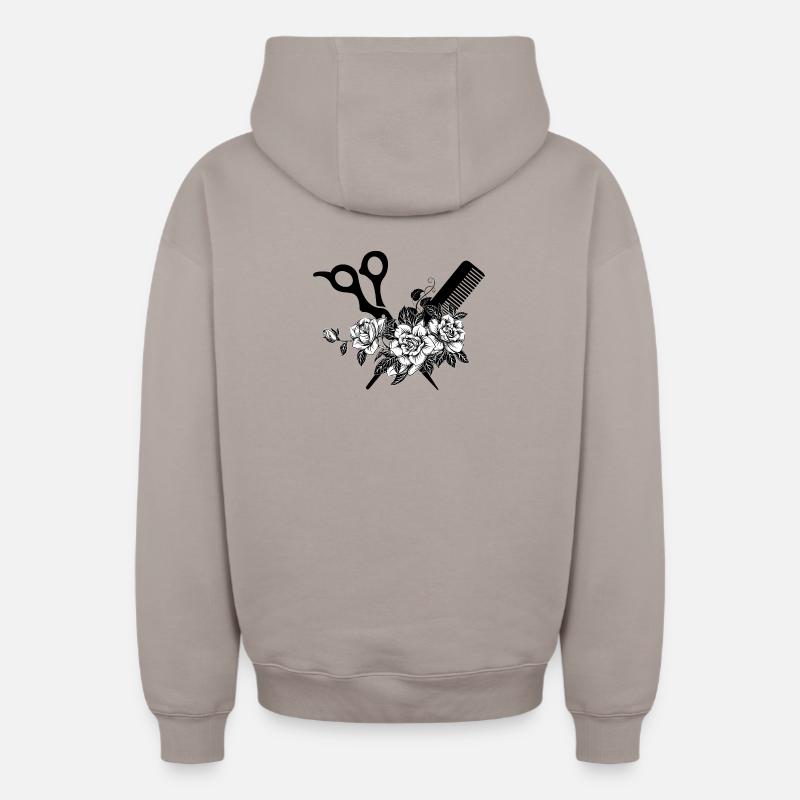 Idée cadeau coiffeur  - Sweat à capuche unisexe zippé oversize épais SPREAD - taupe