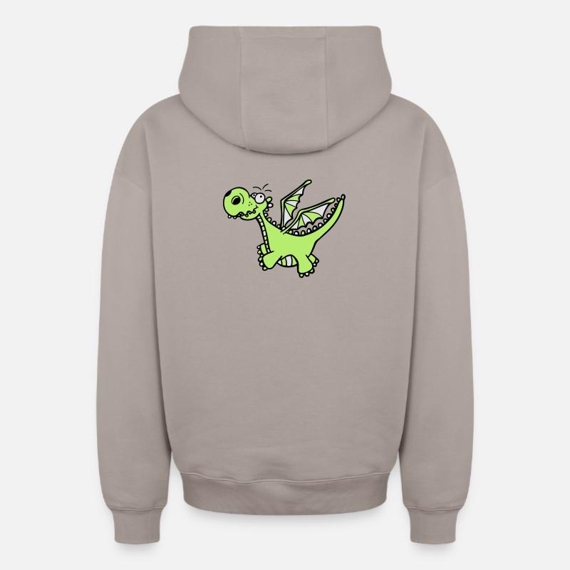 Mächtiger Drache - Oversized Heavyweight Unisex Zip Hoodie - Taupe