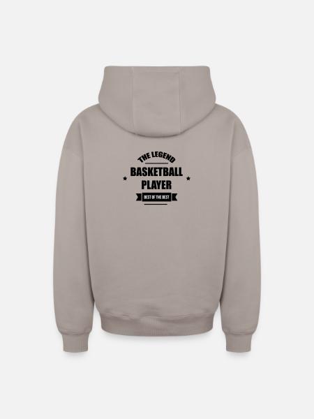The Legend Basketball Player - Oversized Heavyweight Unisex Zip Hoodie - taupe