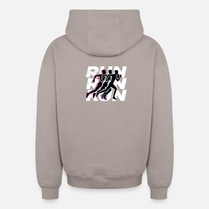 Silhouettes de course - Sweat à capuche unisexe zippé oversize épais SPREAD - taupe