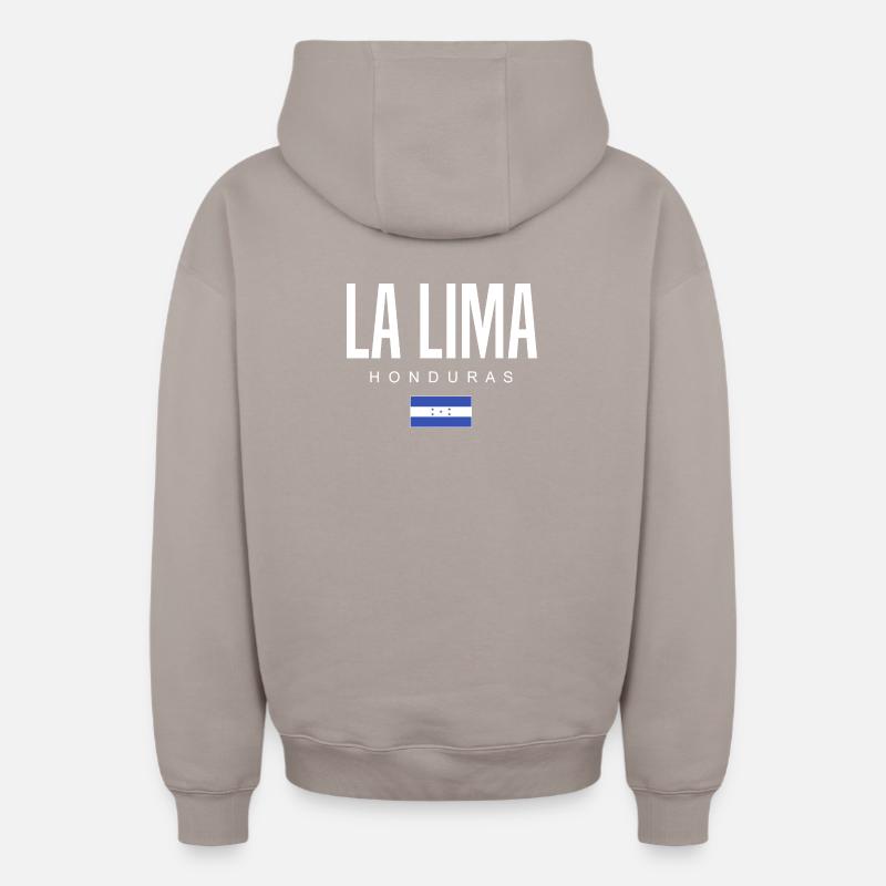 La Lima, Honduras, Honduras - Sweat à capuche unisexe zippé oversize épais SPREAD - taupe