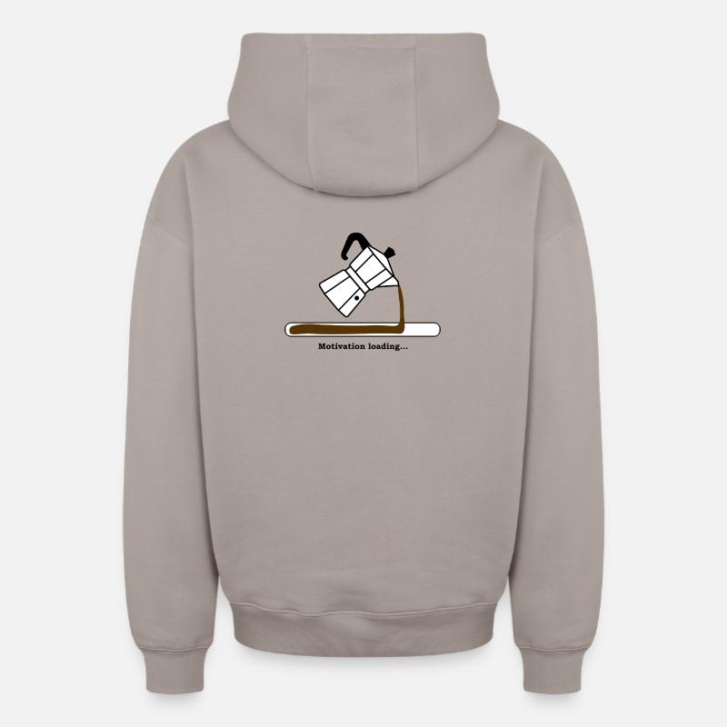 Motivation Loading mit Kaffee - Oversized Heavyweight Unisex Zip Hoodie - Taupe
