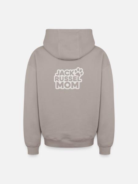 Jack Russell Maman - Sweat à capuche unisexe zippé oversize épais SPREAD - taupe
