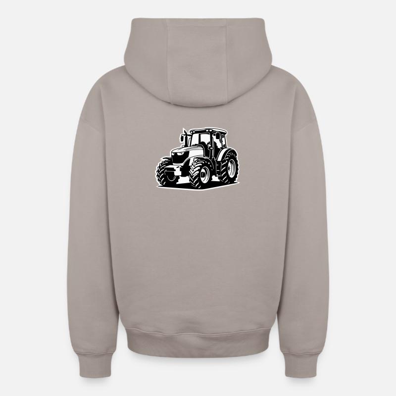 Traktor / Trecker / Schlepper (2-farbig) - Oversized Heavyweight Unisex Zip Hoodie - Taupe
