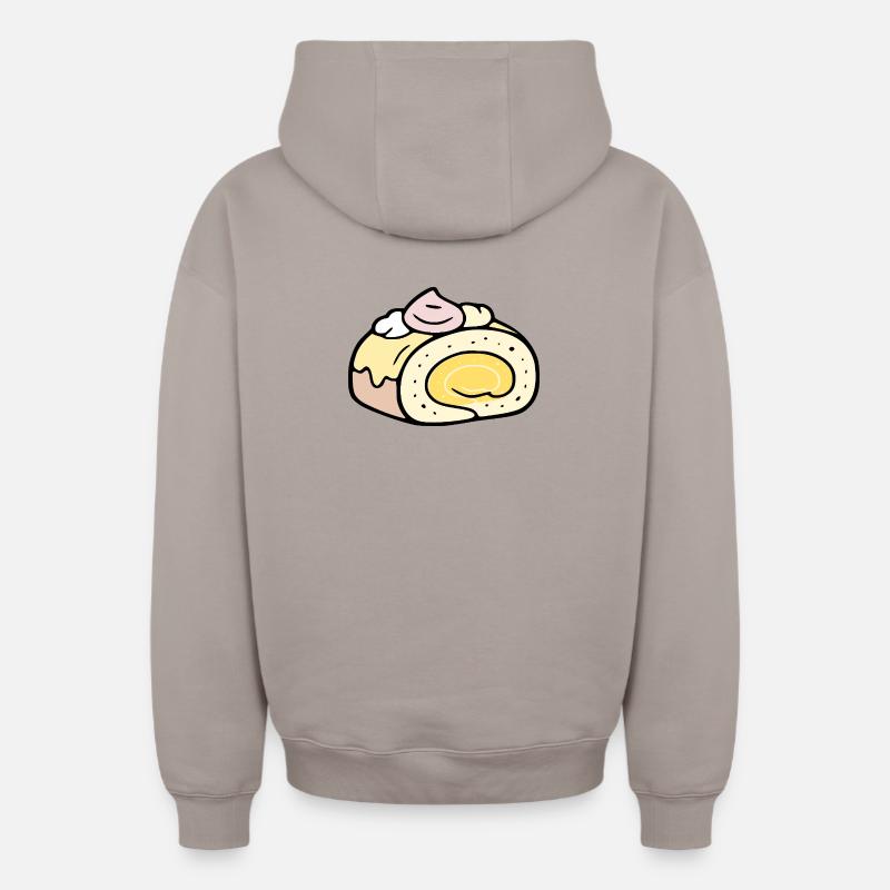 Summer Roll Cake - Oversized Heavyweight Unisex Zip Hoodie - taupe