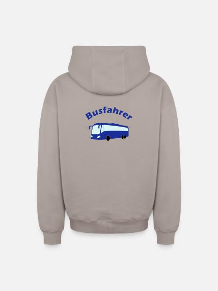 Busfahrer Design - Oversized Heavyweight Unisex Zip Hoodie - Taupe