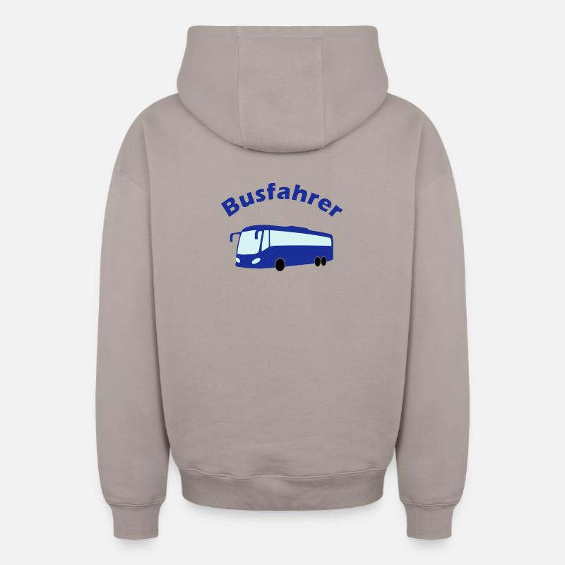 Busfahrer Design - Oversized Heavyweight Unisex Zip Hoodie - Taupe