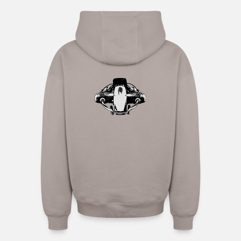 2 Ventil Boxermotor - Oversized Heavyweight Unisex Zip Hoodie - Taupe