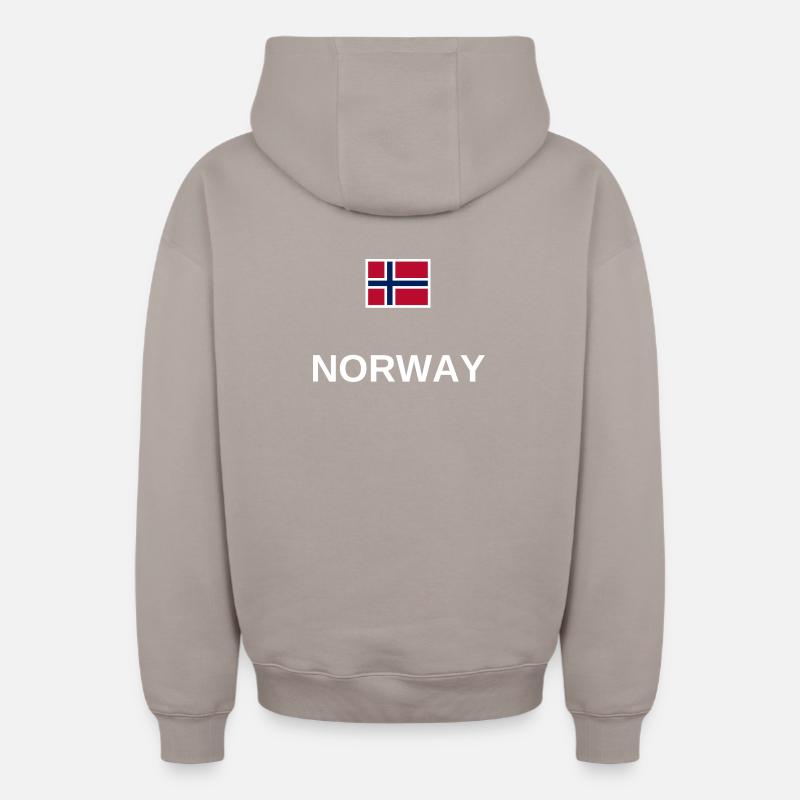 Norvège - Sweat à capuche unisexe zippé oversize épais SPREAD - taupe