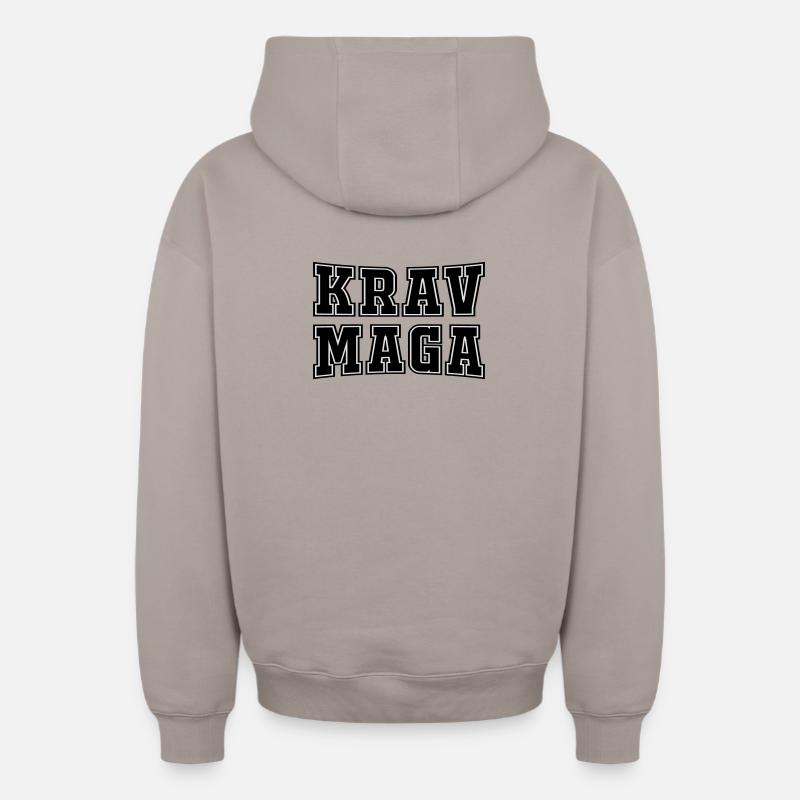 Krav - Sweat à capuche unisexe zippé oversize épais SPREAD - taupe