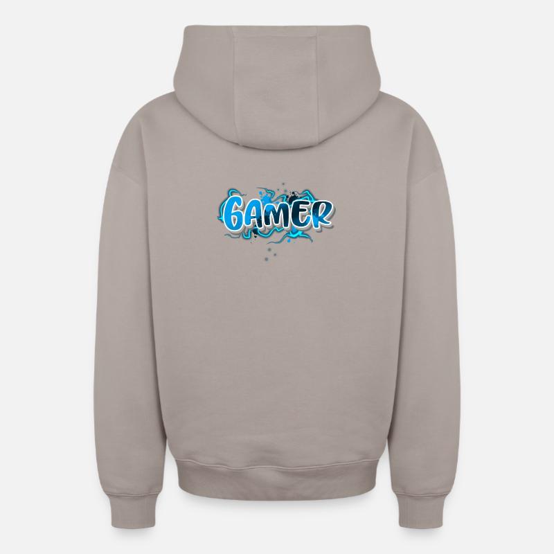 Gamer - Sweat à capuche unisexe zippé oversize épais SPREAD - taupe