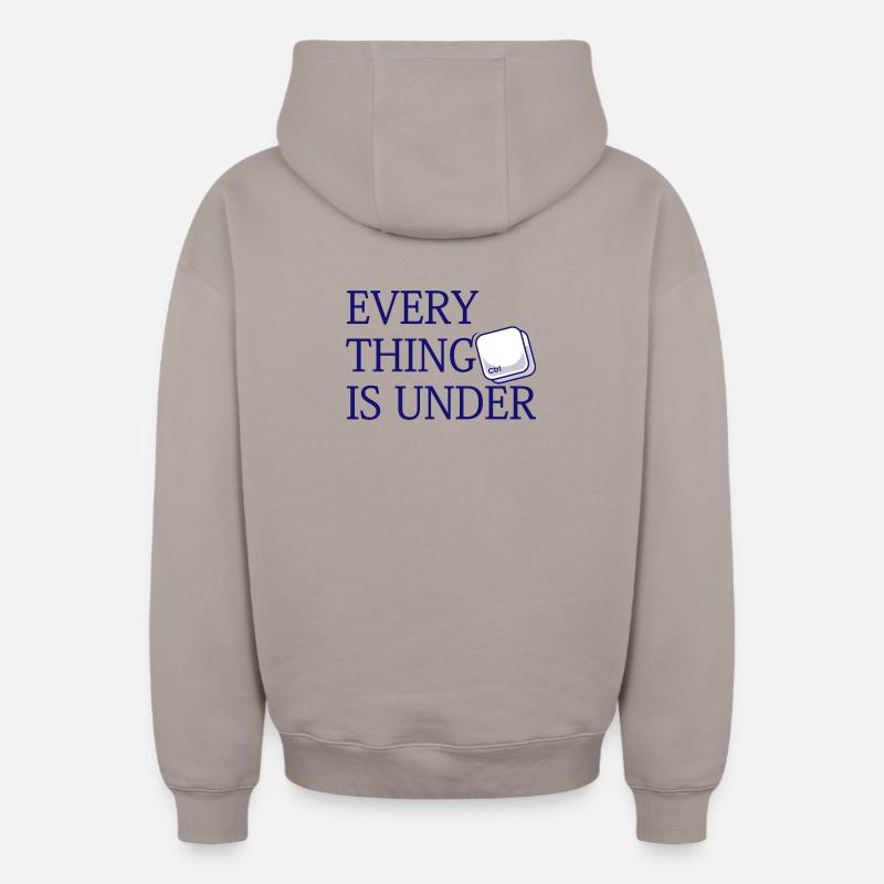 Tout est sous Ctrl - Sweat à capuche unisexe zippé oversize épais SPREAD - taupe