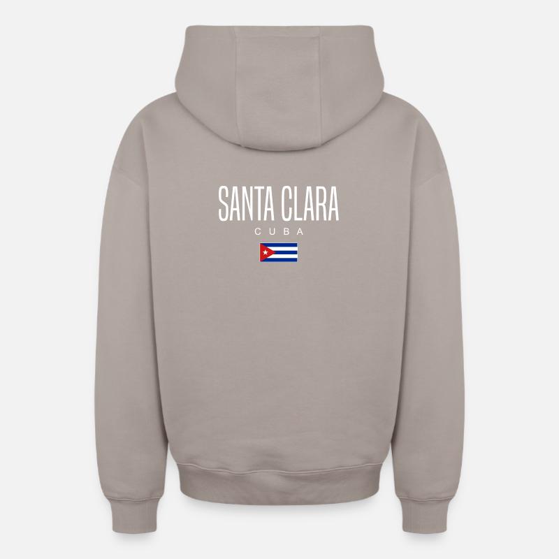Santa Clara Cuba Cubains - Sweat à capuche unisexe zippé oversize épais SPREAD - taupe