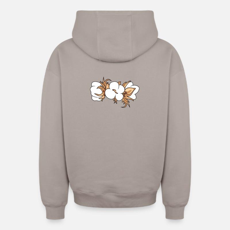 Coton en floraison - Sweat à capuche unisexe zippé oversize épais SPREAD - taupe