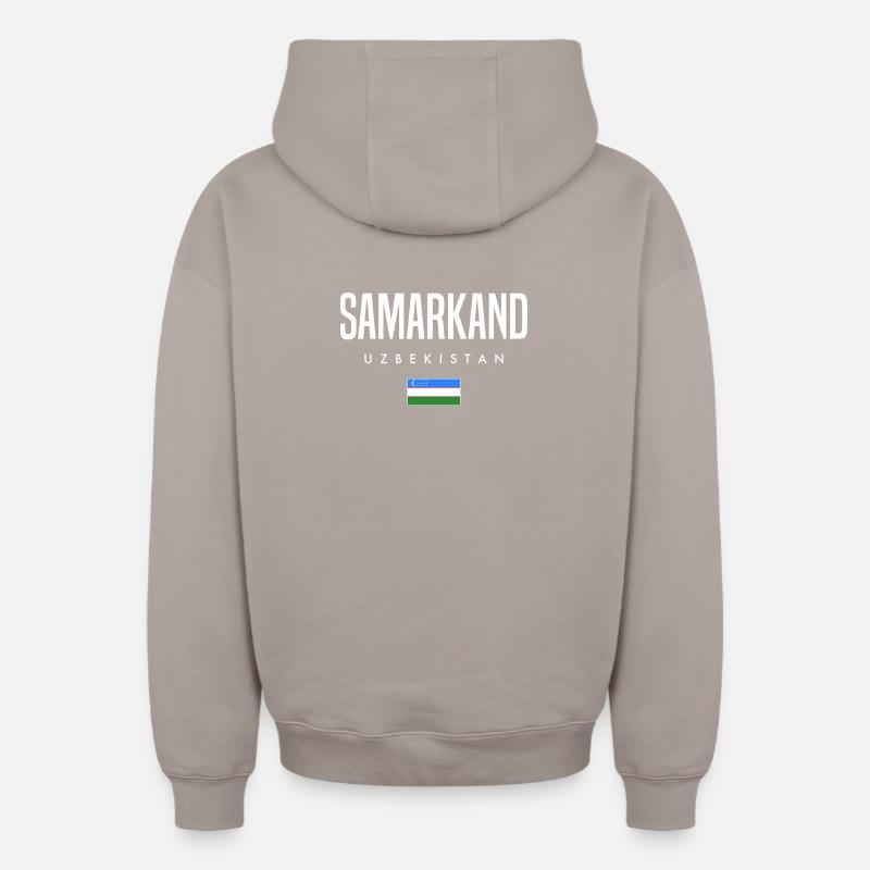 Samarcande, Ouzbékistan - Sweat à capuche unisexe zippé oversize épais SPREAD - taupe