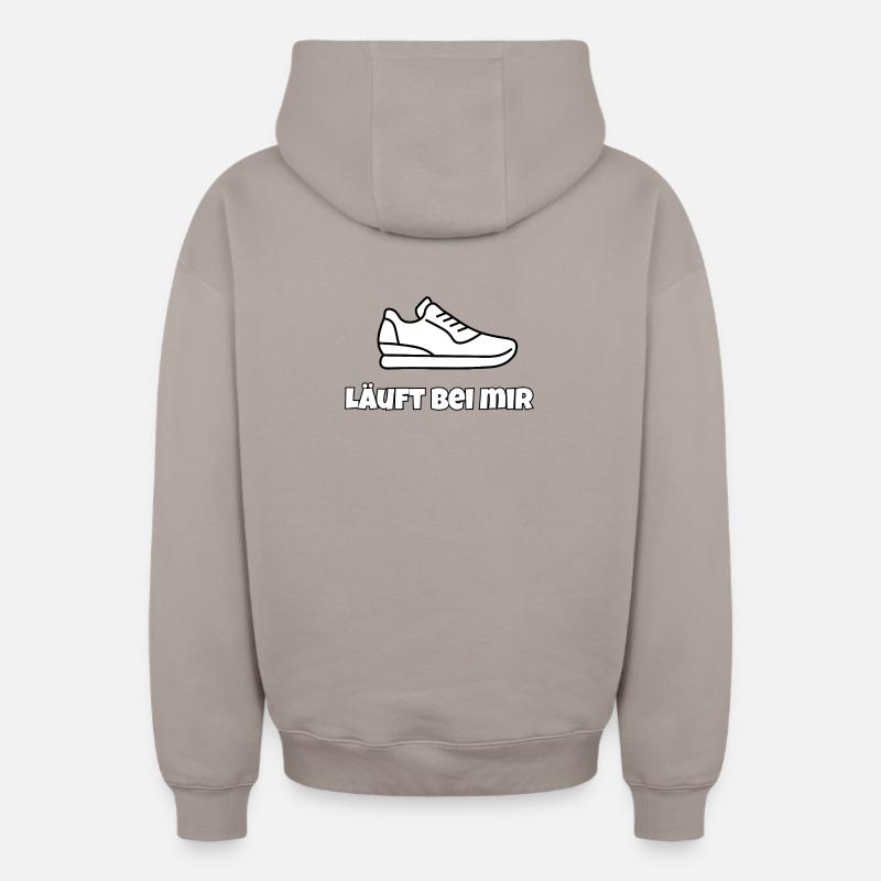Läuft bei mir  - Oversized Heavyweight Unisex Zip Hoodie - Taupe
