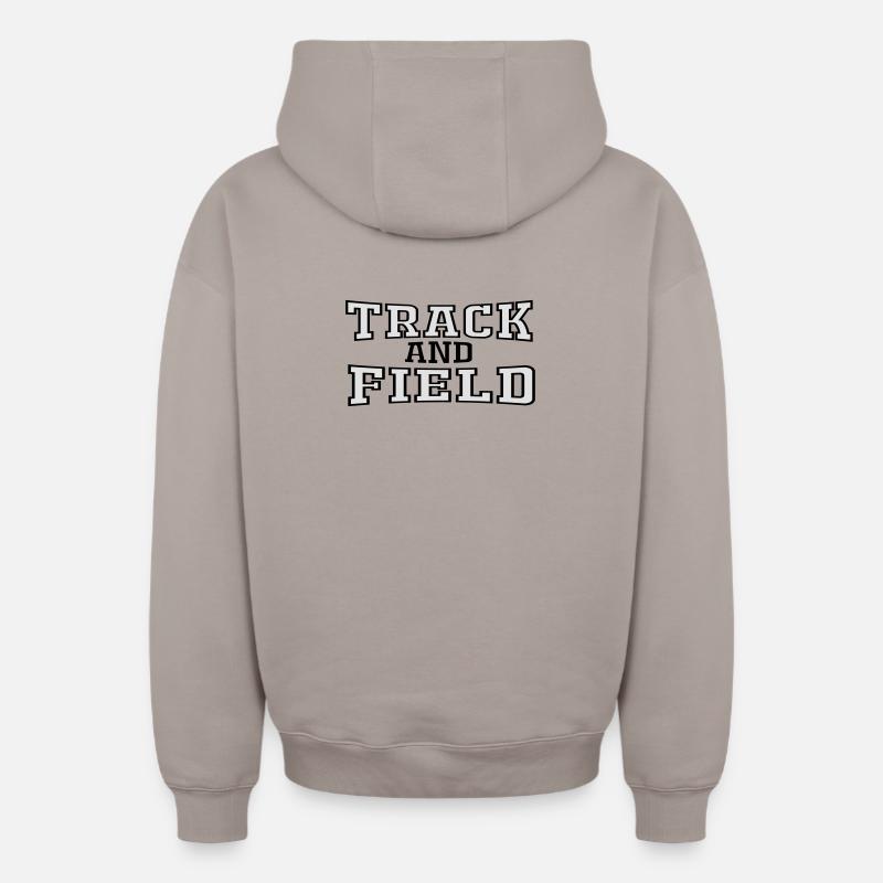 Track and Field - Sweat à capuche unisexe zippé oversize épais SPREAD - taupe