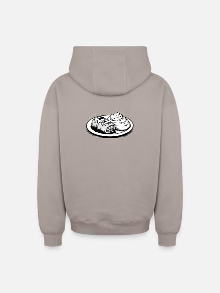 Golubzi cabbage wrap with mashed potatoes - Oversized Heavyweight Unisex Zip Hoodie - taupe
