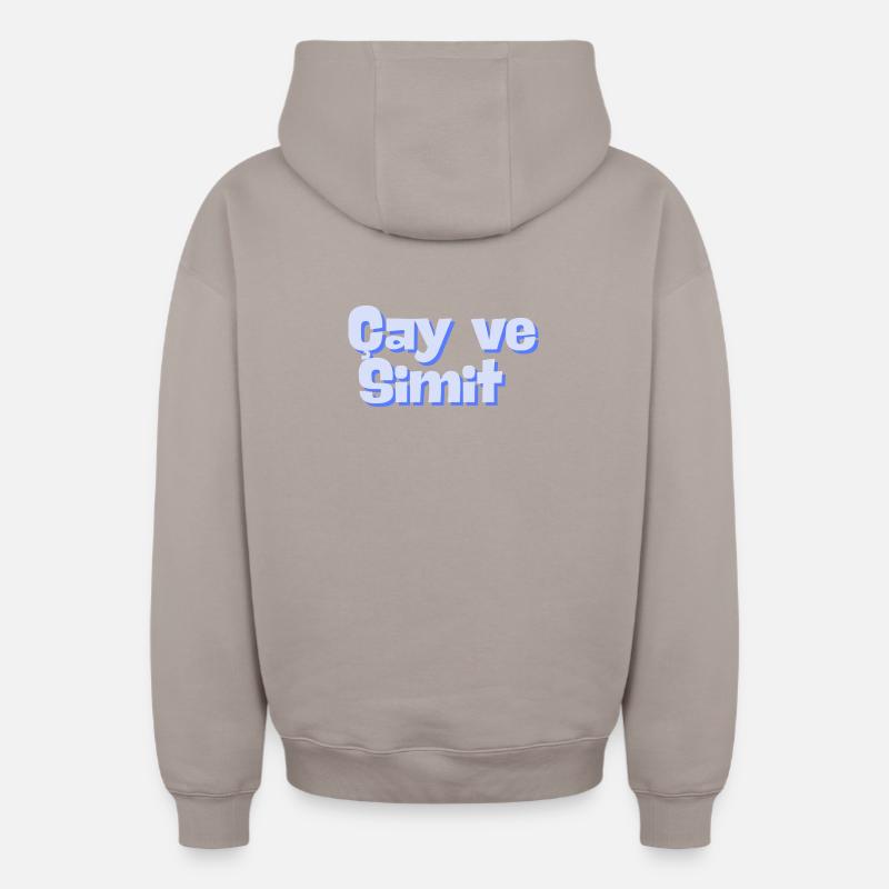 Cay et Simit - Sweat à capuche unisexe zippé oversize épais SPREAD - taupe