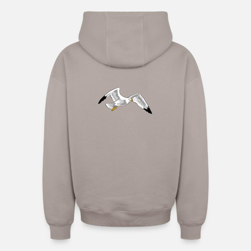mouette - Sweat à capuche unisexe zippé oversize épais SPREAD - taupe