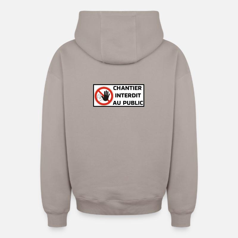 Chantier Interdit - Sweat à capuche unisexe zippé oversize épais SPREAD - taupe