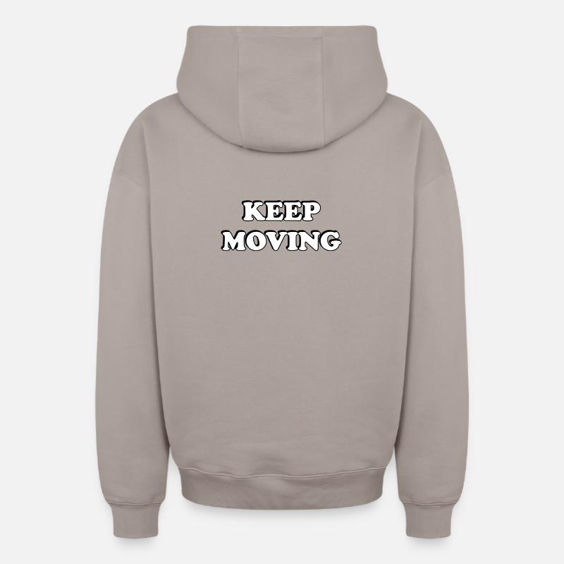 Keep Moving - Oversized Heavyweight Unisex Zip Hoodie - taupe