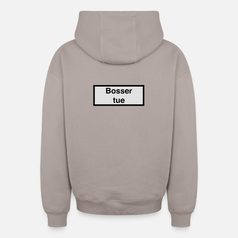 Bosser tue :) - Sweat à capuche unisexe zippé oversize épais SPREAD - taupe