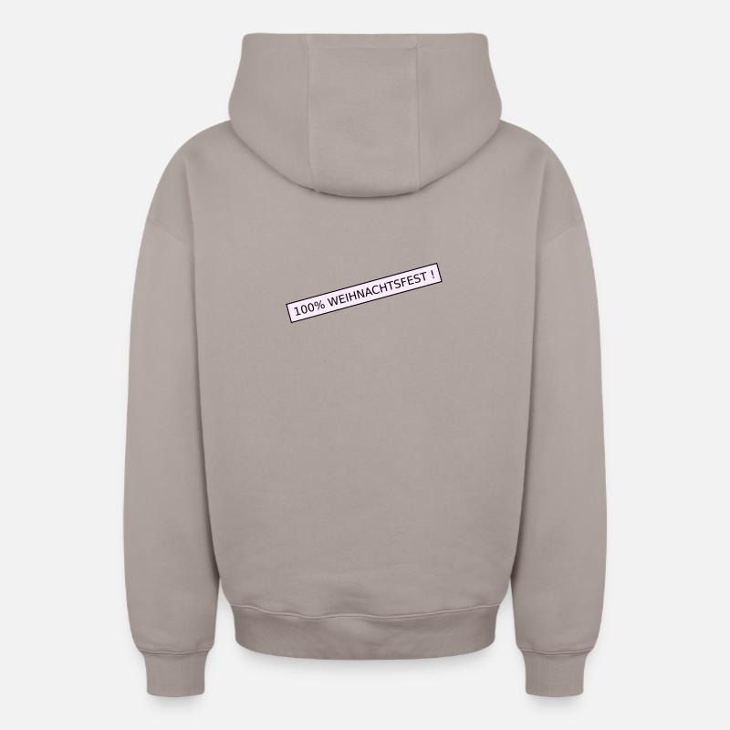 Noël à 100 % - Sweat à capuche unisexe zippé oversize épais SPREAD - taupe