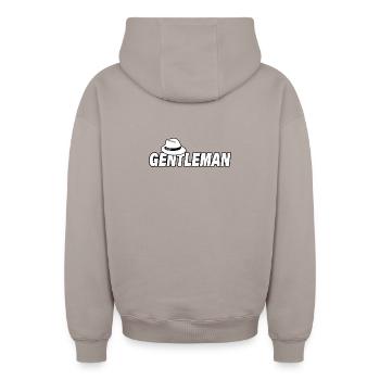 GENTLEMAN - Oversized Heavyweight Unisex Zip Hoodie - Taupe - Hinten - AI Model Male 178 light (178cm)