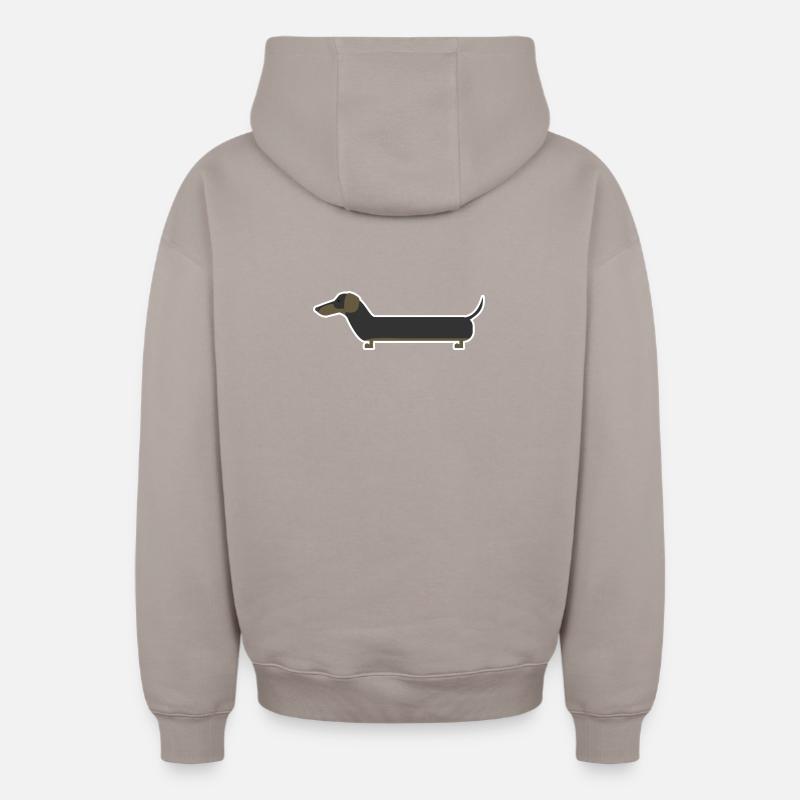 Dackel - Oversized Heavyweight Unisex Zip Hoodie - Taupe