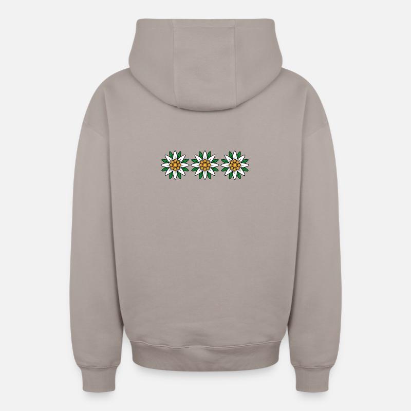Edelweiss - Sweat à capuche unisexe zippé oversize épais SPREAD - taupe