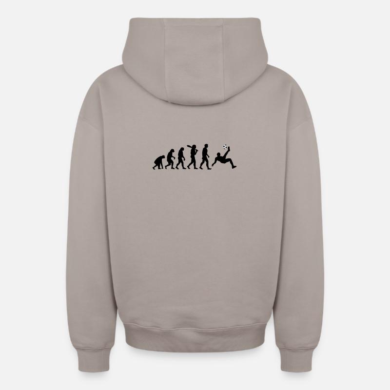 Evolution Fussball - Oversized Heavyweight Unisex Zip Hoodie - Taupe