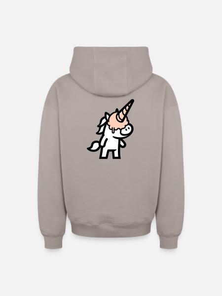 Eishorn - Oversized Heavyweight Unisex Zip Hoodie - Taupe