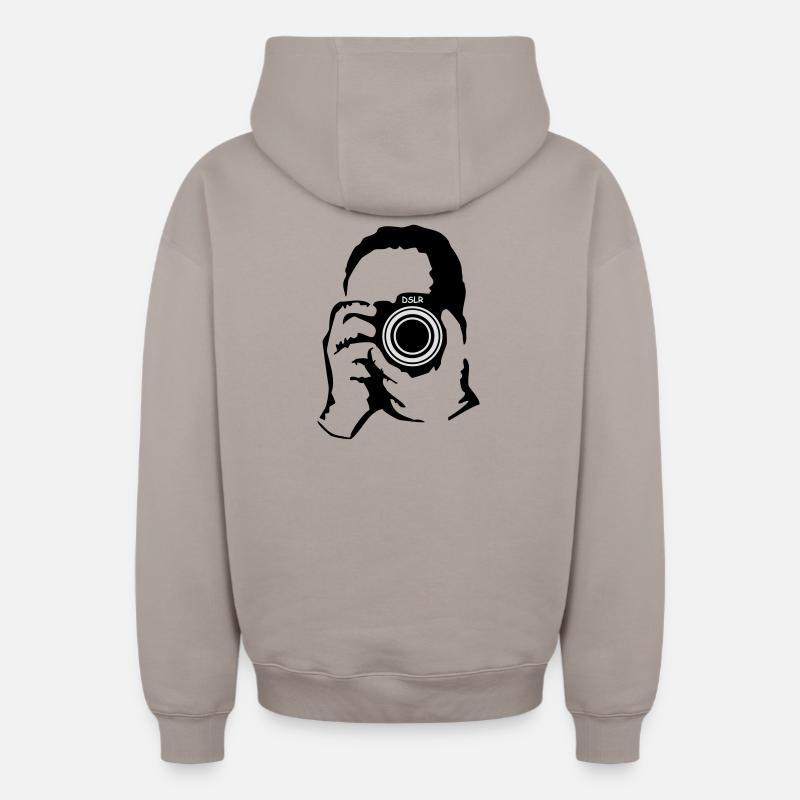 photographe - Sweat à capuche unisexe zippé oversize épais SPREAD - taupe