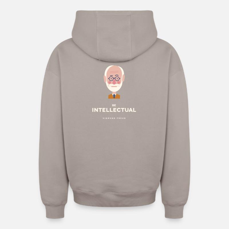 Sigmund Freud - Sweat à capuche unisexe zippé oversize épais SPREAD - taupe
