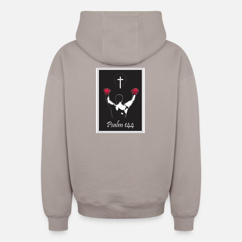 Psaume 144 - Sweat à capuche unisexe zippé oversize épais SPREAD - taupe