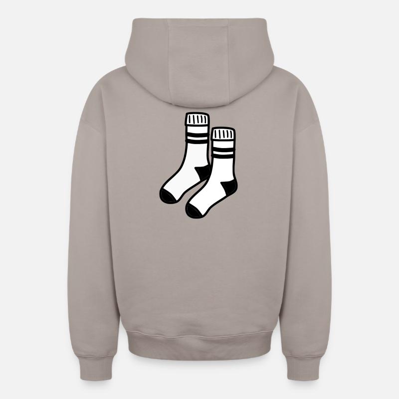 Chaussettes blanches - Sweat à capuche unisexe zippé oversize épais SPREAD - taupe