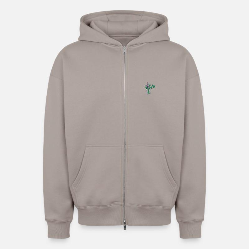 Vase à fleurs - Sweat à capuche unisexe zippé oversize épais SPREAD - taupe