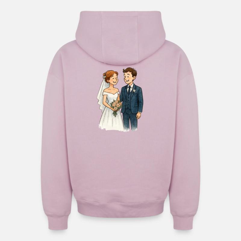 ehepaar-comic - Oversized Heavyweight Unisex Zip Hoodie - Altrosa