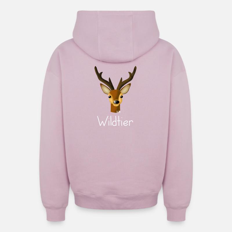 Animal sauvage - Sweat à capuche unisexe zippé oversize épais SPREAD - rose poudré